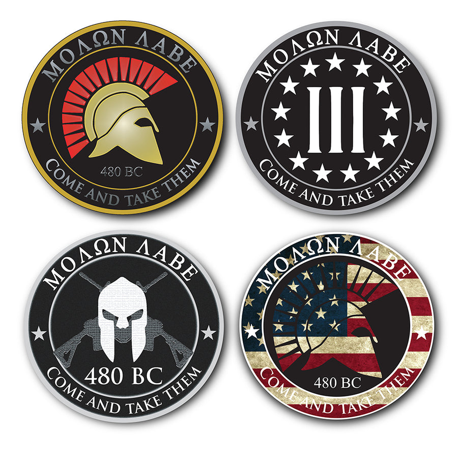 4 Pack Molon Labe Stickers