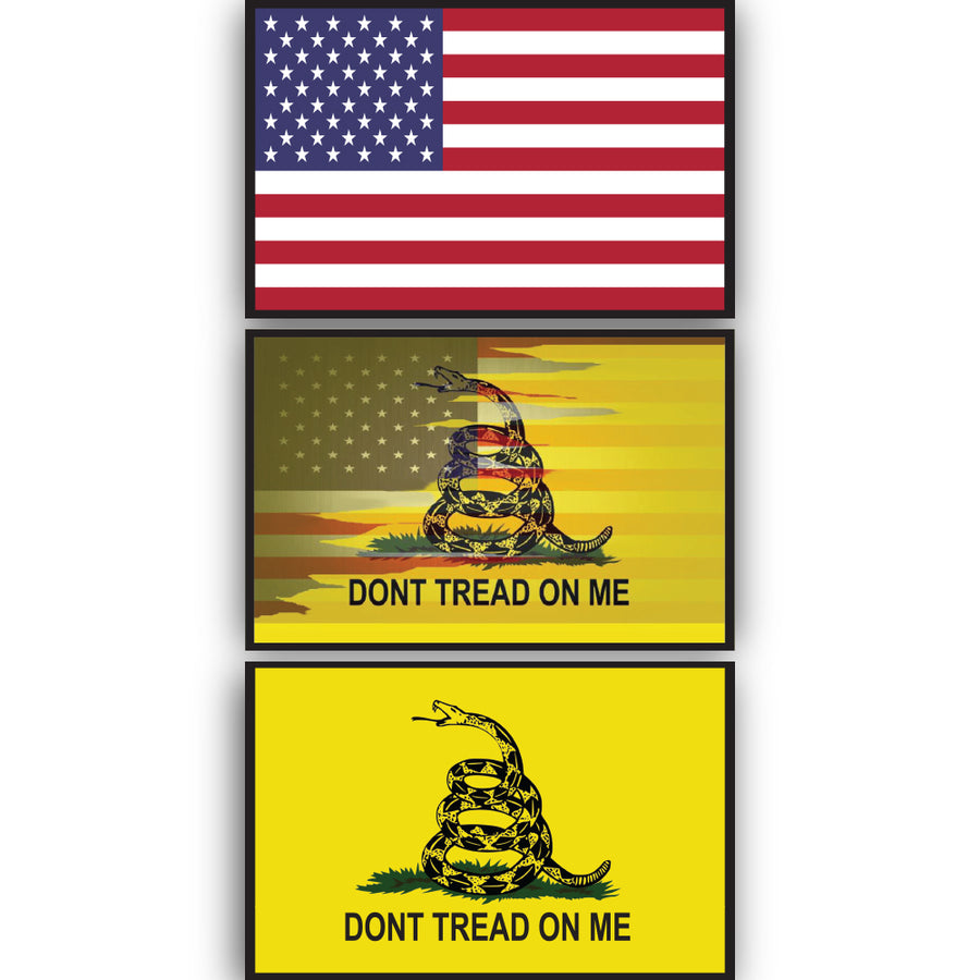 3 Pack of Gadsden/American Stickers